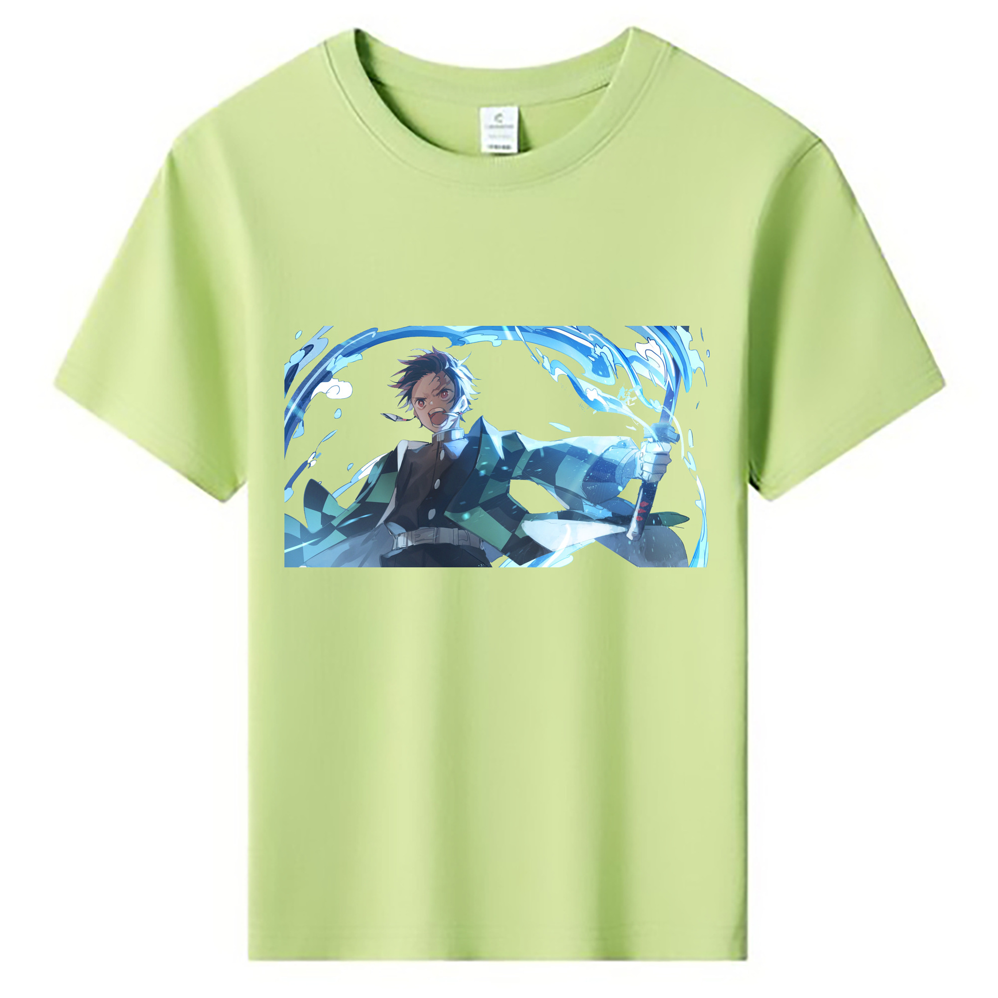 （画像用） 鬼滅の刃 竈門 炭治郎／かまど たんじろう Kamado Tanjirou 綿100％キッズTシャツ（フロントプリント）